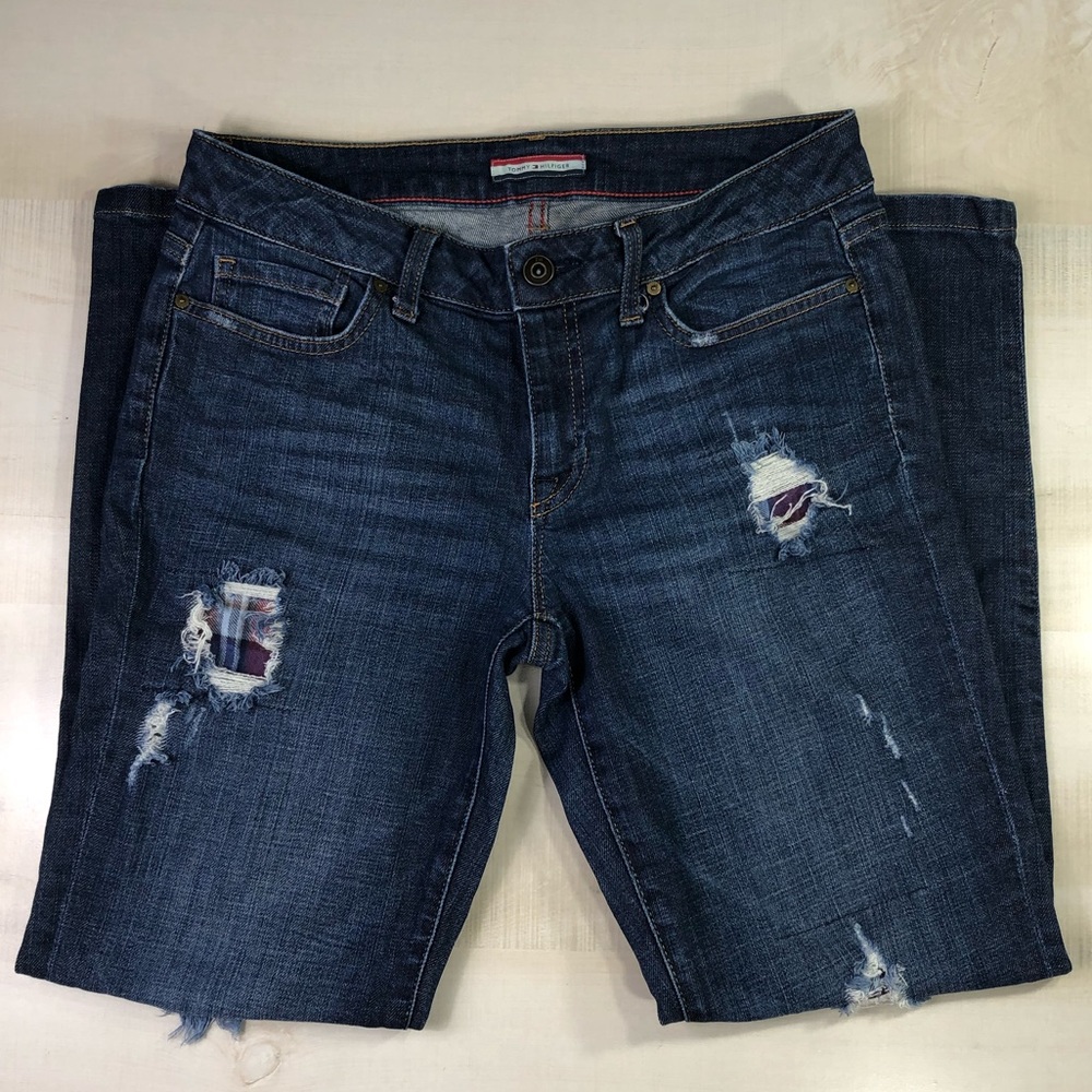 Tommy Hilfiger Distressed Boyfriend Denim Jeans - Picture 1 of 8